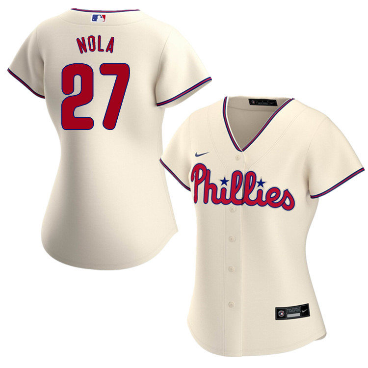 Nike Women #27 Aaron Nola Philadelphia Phillies Baseball Jerseys Sale-Cream
